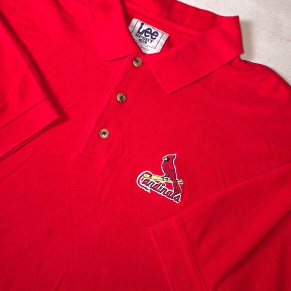 LEE SPORT Cardinals Polo Men's 2XL Embroidered MLB Logo Casual Athleisure Preppy - Picture 1 of 16